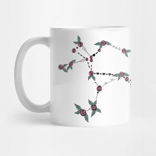 Centaurus Constellation Roses and Hearts Doodle Mug